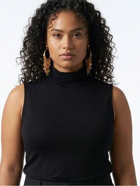 JILLIAN NICOLE | NEW Black Sleeveless Turtleneck Top Women’s Size X-Large